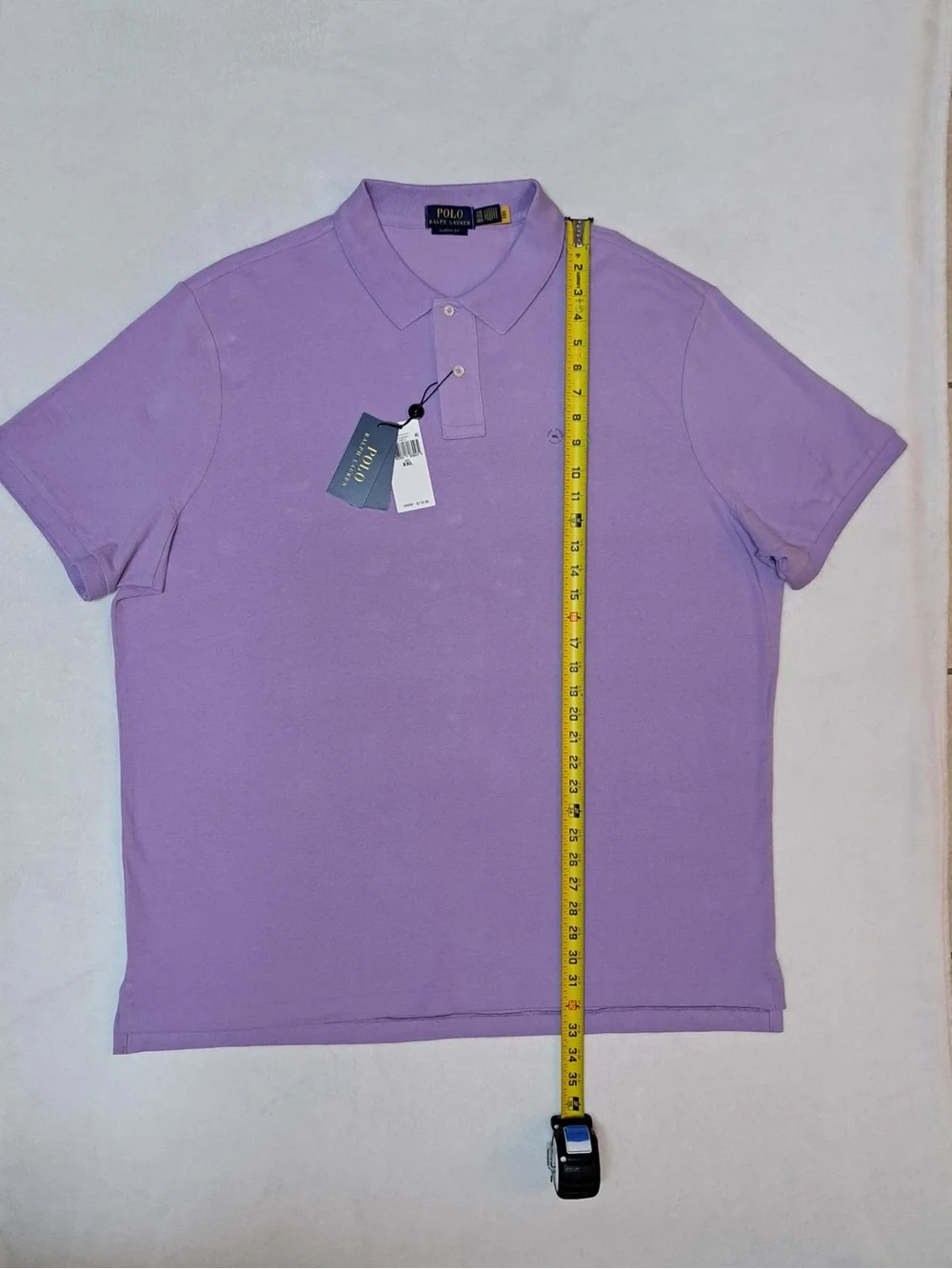 Polo Ralph Lauren Mesh Polo Shirt XXL Classic Fit Purple w/Mint Green Pony